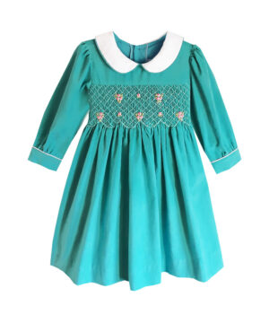 Hand smocked Peter Pan Cordurpy Dress by FantaisieKids